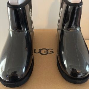 Ugg classic black ankle rain boot